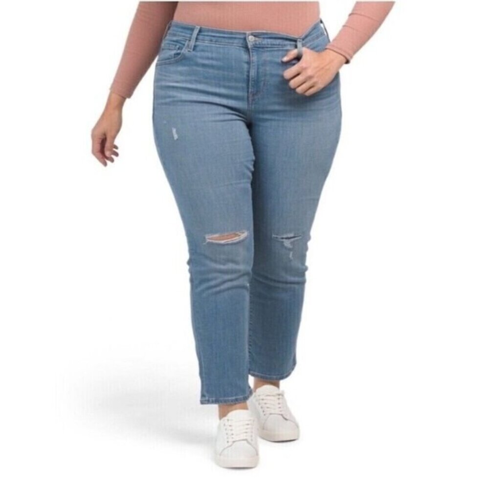 Levi Strauss & Co. Womens 724 High Rise Slim Straight Leg Jeans Plus Size 22W
